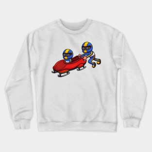 Boy And Girl With Bobsleigh Crewneck Sweatshirt